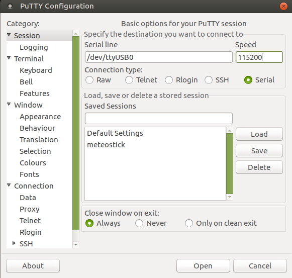 Putty serial